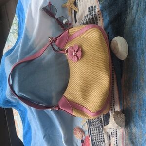 New Fossil Purse pink and straw